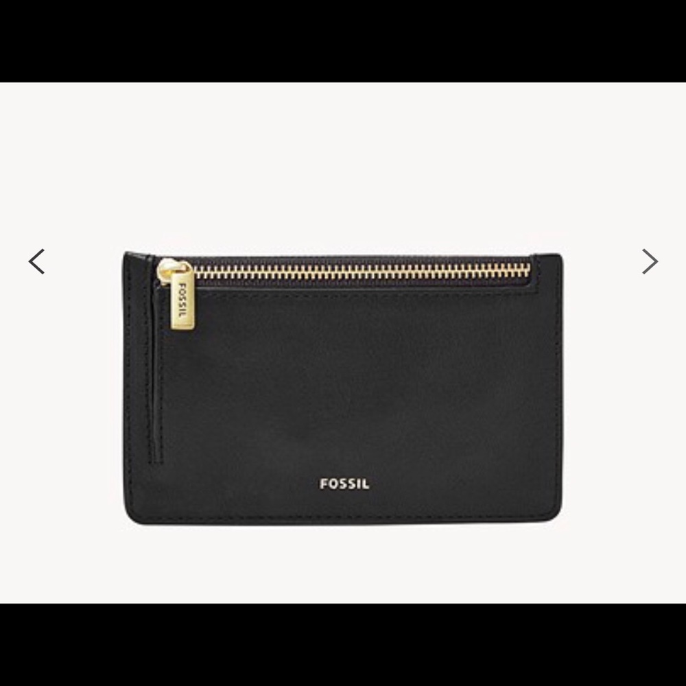 NWT Fossil Logan Leather Zip Card Case